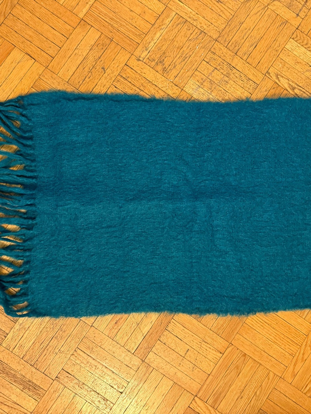 Royal Scot Mohair Scarf Blue with Fringe